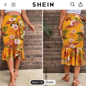 NWT SHEIN vacay floral skirt